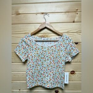 Floral Lace Trim Top